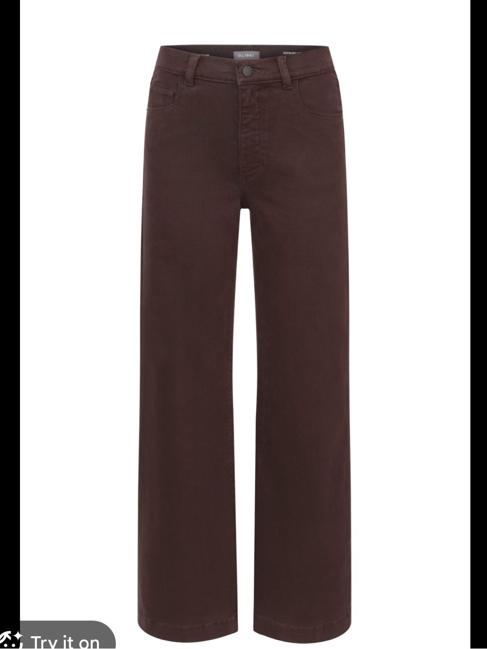 DL 1961 Hepburn Wide Leg High-Rise Vintage Dark Cocoa Brown Jeans Size 29